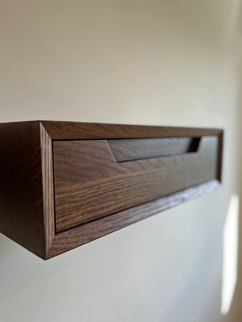 Floating Nightstand With Drawer Wall Mounted Nightstand Set Etsy