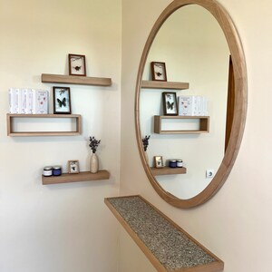 round wood mirror wall decor, oversized large mirror bathroom vanity, mid century modern mirror for vanities, aesthetic mirror image 8