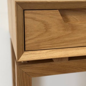 White Oak Console Table With Drawers, Narrow Long Solid Wood Entry ...