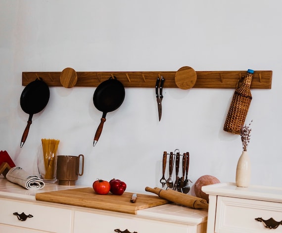 Kitchen Wood Utensils Chef Accessories Hanging Copper Kitchen