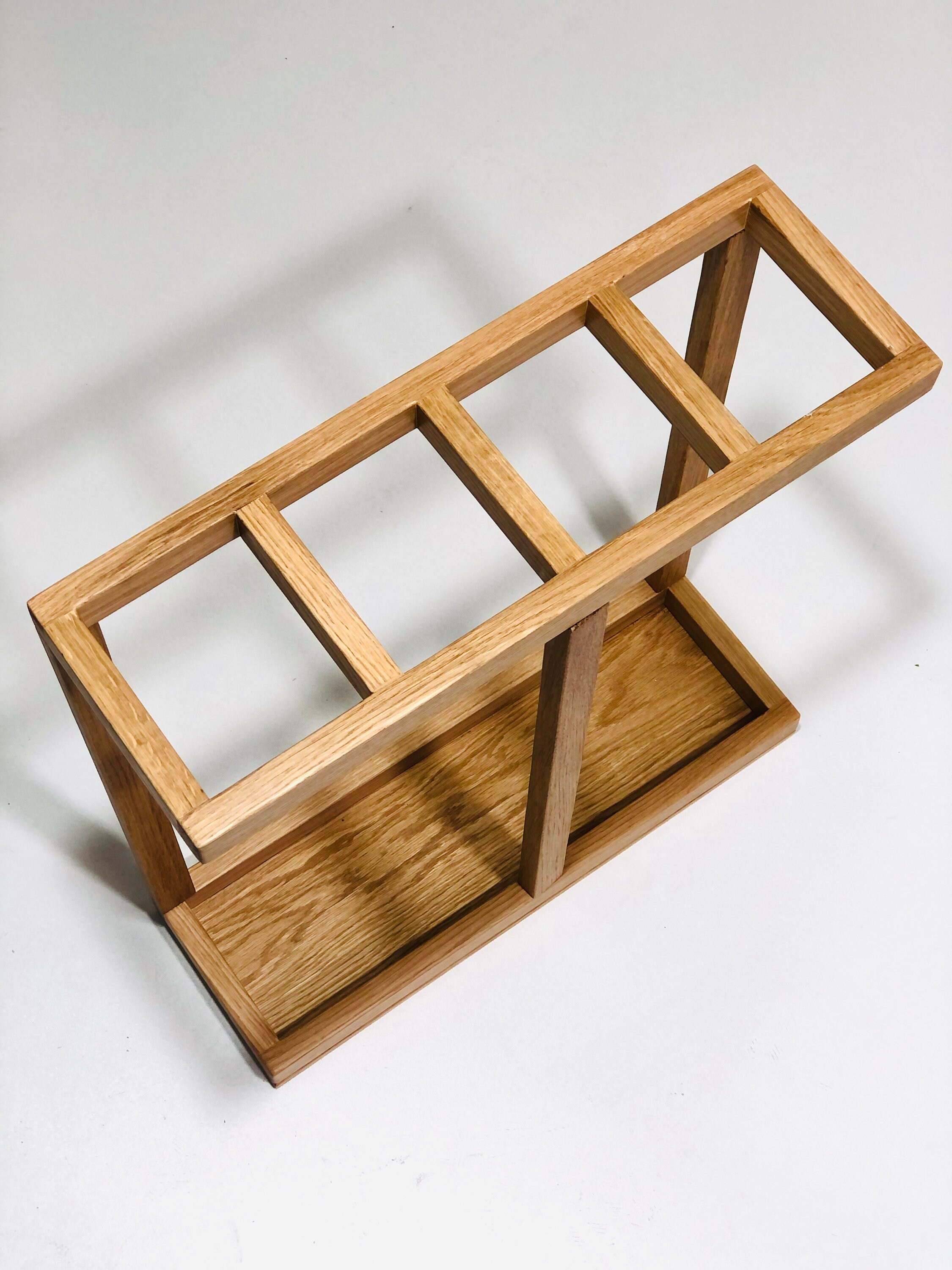 thumbnail image 2 of Rustic Wood Umbrella Holder With Hooks - Rectangular Stand With Removable Drip Pan For Entryway 2 of 6