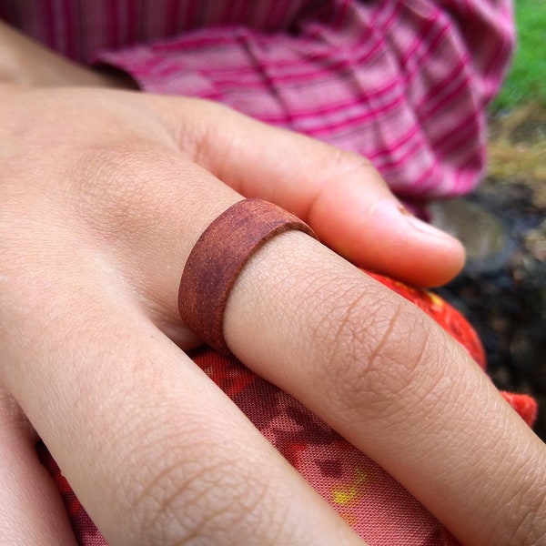 Handmade wooden ring mahogany only 1mm thin!