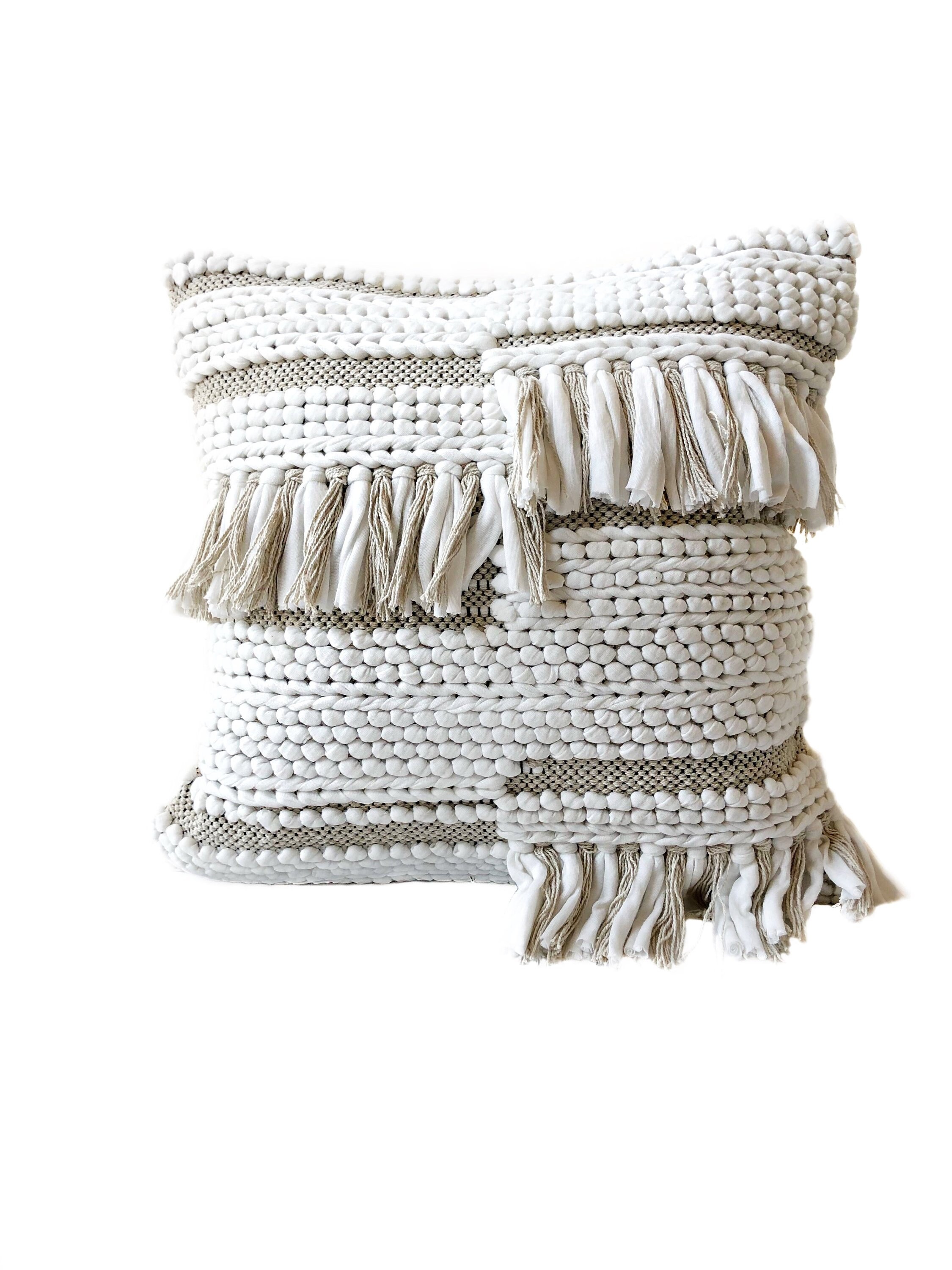 Bohemian Fringe Pillow 20x20 Boho Throw Pillow Bohemian Etsy