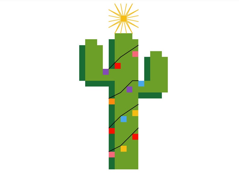 Pattern Christmas Cactus Cross-stitch Ornament | Etsy