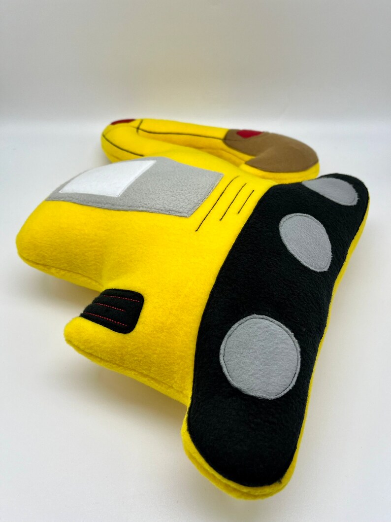 Cuddly pillow excavator, customizable, yellow fleece, approx. 42x33x13cm image 6