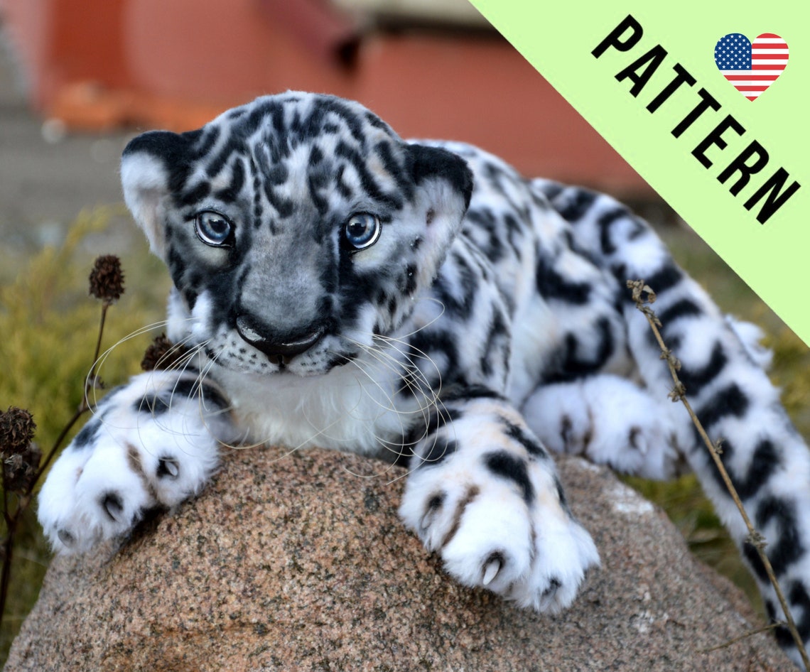 SEW PATTERN Snow leopard Collectible Toy-Posing Toy-Snow | Etsy