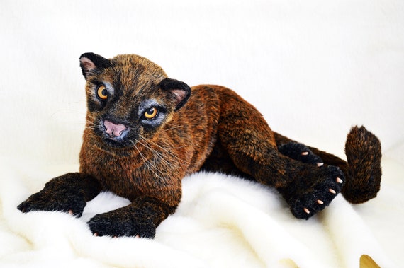 Wild Cat Jaguarundi Realistic Toy Collectible Animal Etsy