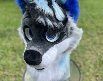 Testa di Fursuit (messaggio sulle commissioni prima dell'acquisto)