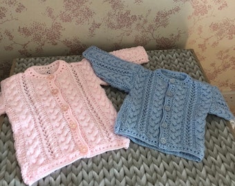 Knitted Baby Cardigans 0-6 Months