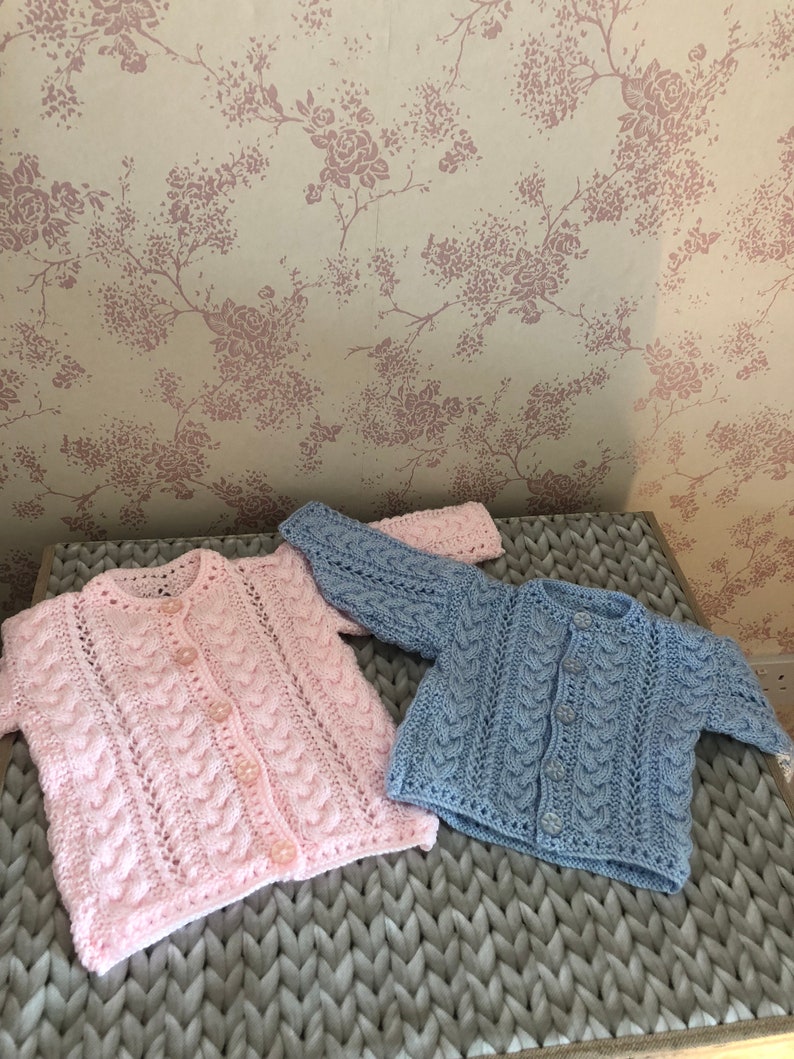 Knitted Baby Cardigans 0-6 Months