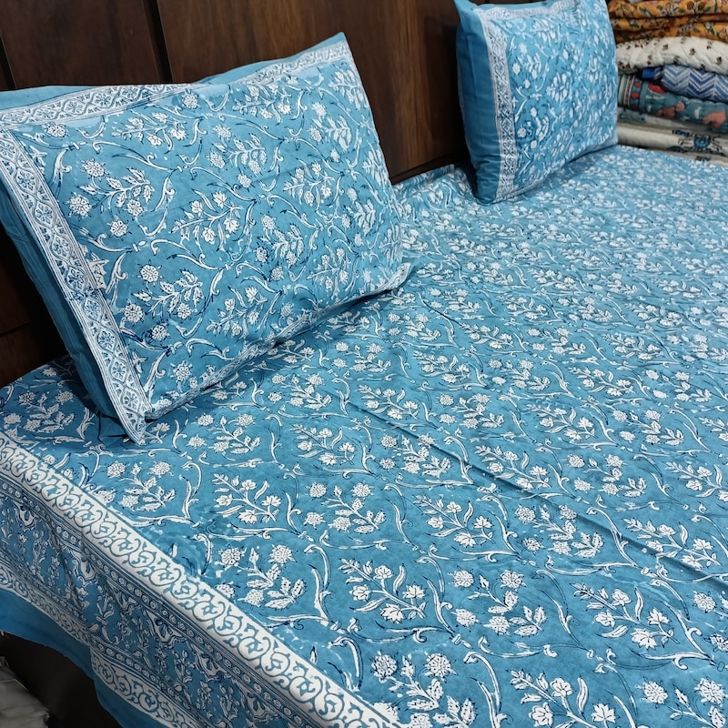Block Print Bed Sheet - Etsy