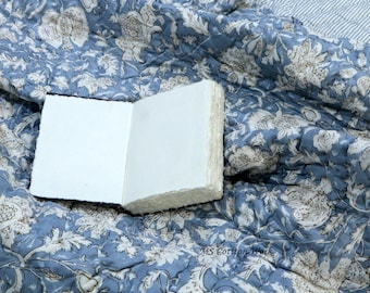 Hand Block Printed Cotton Quilt: Lightweight Jaipuri Razai Summer Blanket