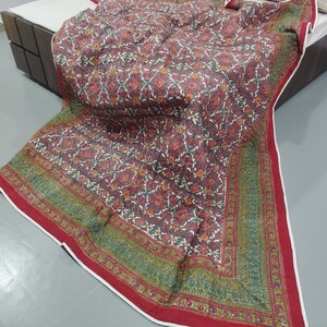 bagru hand block print quilt, machine stitched quilt and machine washable, reversible bed cover and blanket, queen size quilt