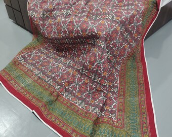 Bagru Hand Block Print Quilt, Reversible Queen Bed Cover