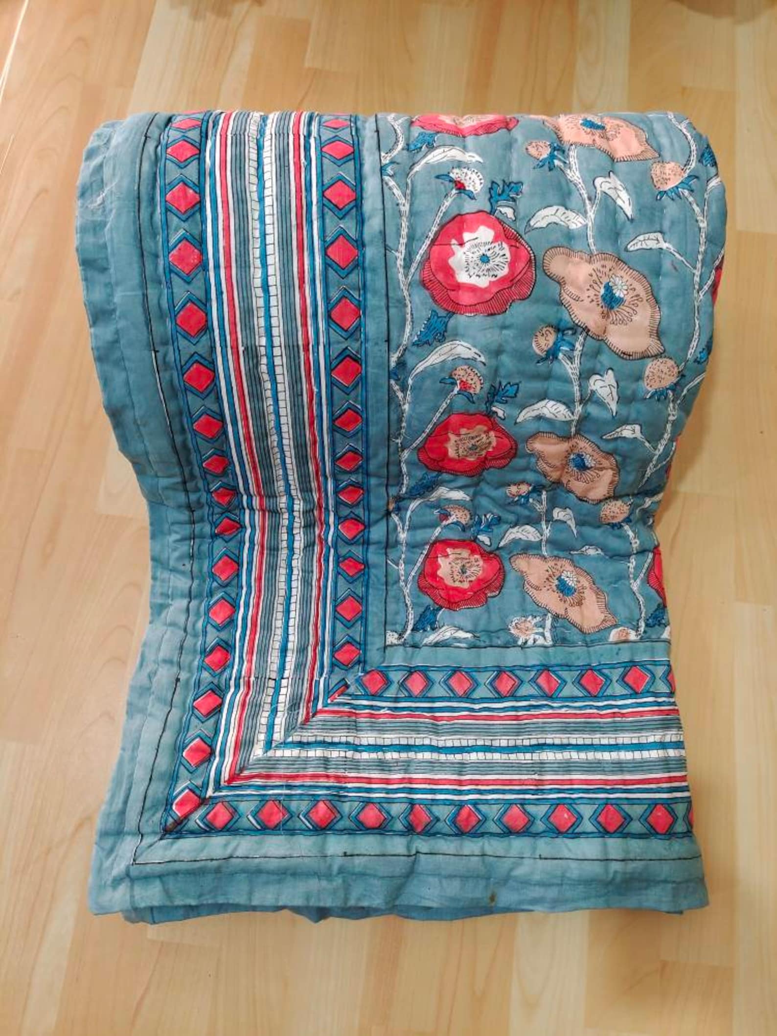 Indian Quilt Reversible Quilts/jaipuri Razai/soft Quilt/hand Etsy