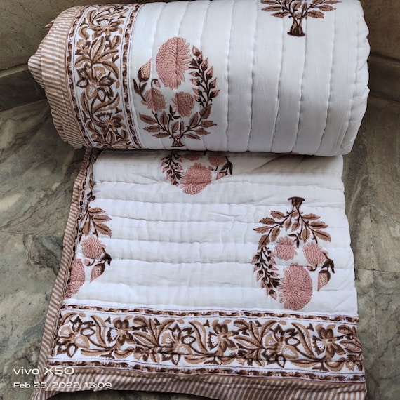 Edredones queen en venta Manta cómoda Edredón Kantha queen -  México