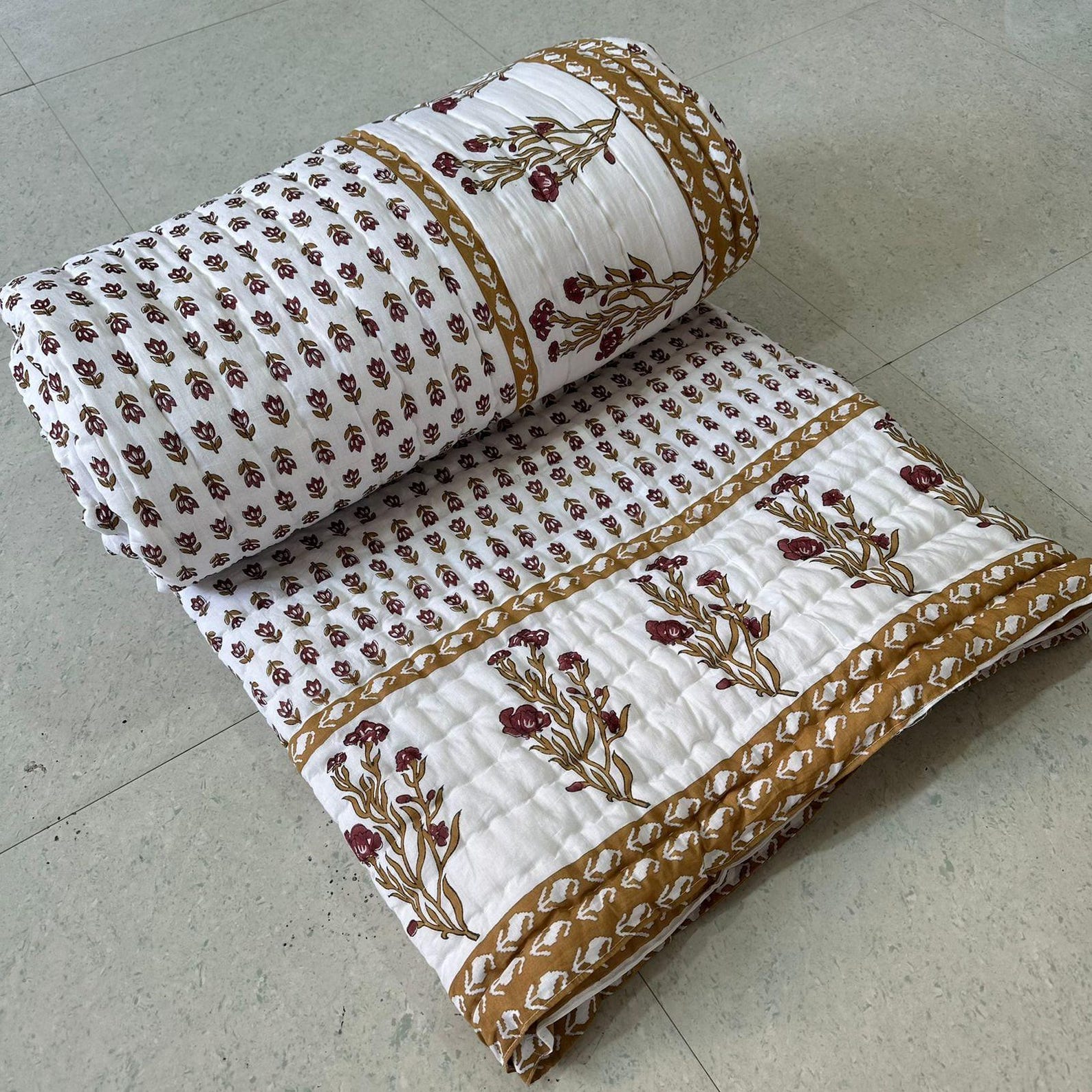 Hand Block Print Cotton Quilt
