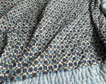 Hand Block Printed Cotton Quilt: Hand-Stitched Pure Cotton Bedding