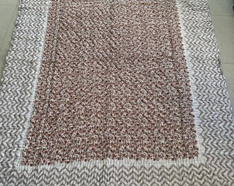 Hand Block Print Cotton Quilt: Floral Red, Ultra Warm kantha Quilt vintage