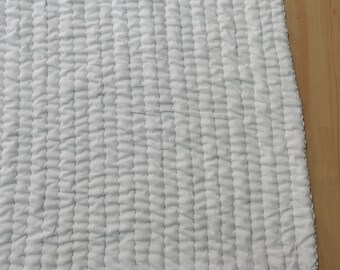 Handmade Indian Cotton Quilt: Reversible Hand Block Print Bedspread