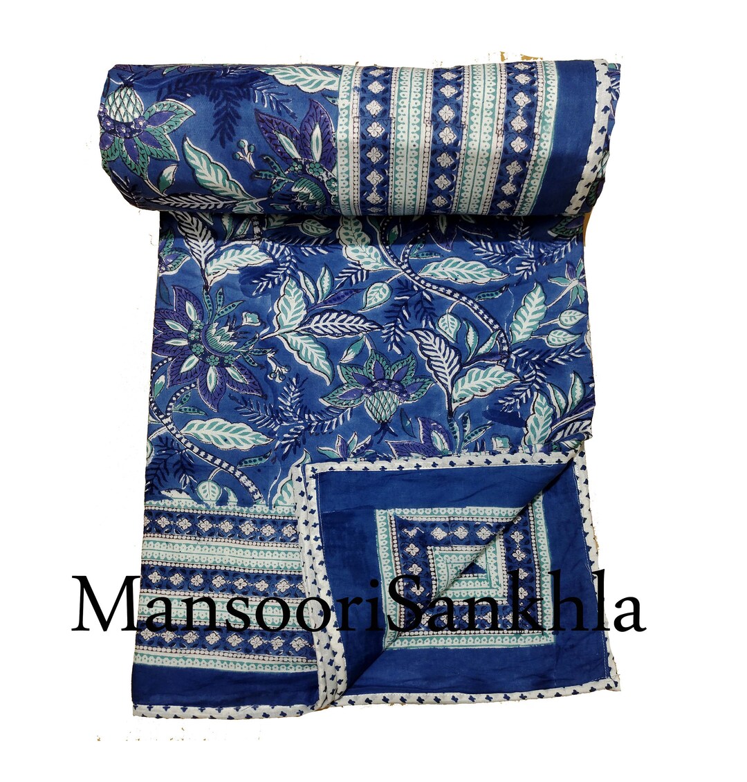 AC Quilt, Summer Blanker, Bedding Quilt, Hand Block Print Cotton