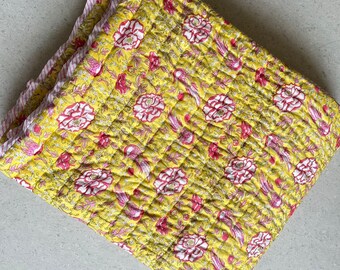 Hand Block Cotton Quilt | Jaipuri Floral Bedding, Reversible