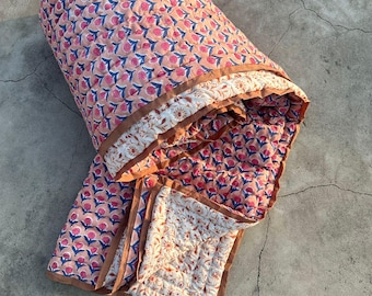 New Arrival Small Buta Pattern Floral Print Cotton Quilt: Jaipuri Reversible Razai
