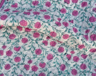 Unique Pink floral Handmade Quilt for Bed Decor