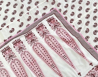 Hand Block Print Cotton Dohar: Reversible AC Blanket, Ultra Soft Quilt Throw