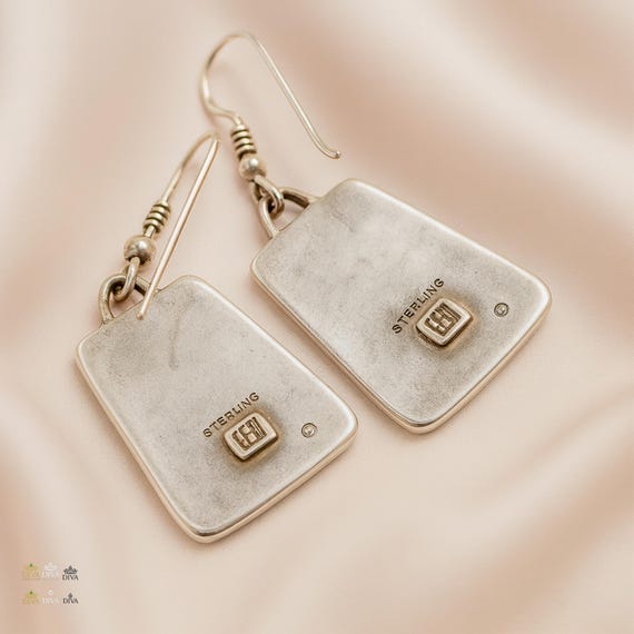 Vintage Sterling Silver 925 Signed Dangle Earring… - image 5