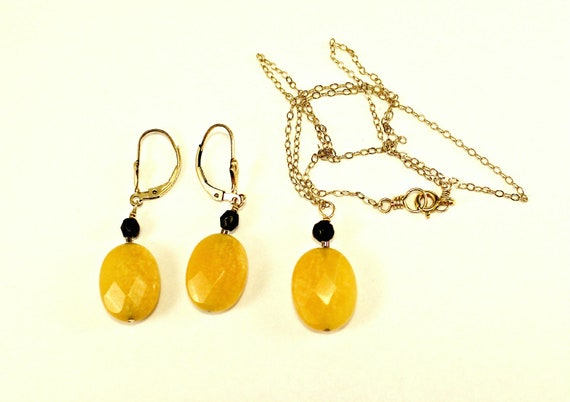 1/20 14kt Yellow Gold Filled Necklace & Earrings … - image 1