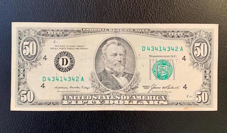 1985 50 Dollar Bill Worth Wallpaper For Iphone