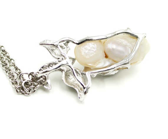 Beautiful Mother of Pearl Peacock Pendant Sterlin… - image 6