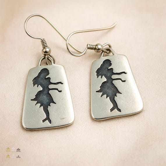 Vintage Sterling Silver 925 Signed Dangle Earring… - image 3