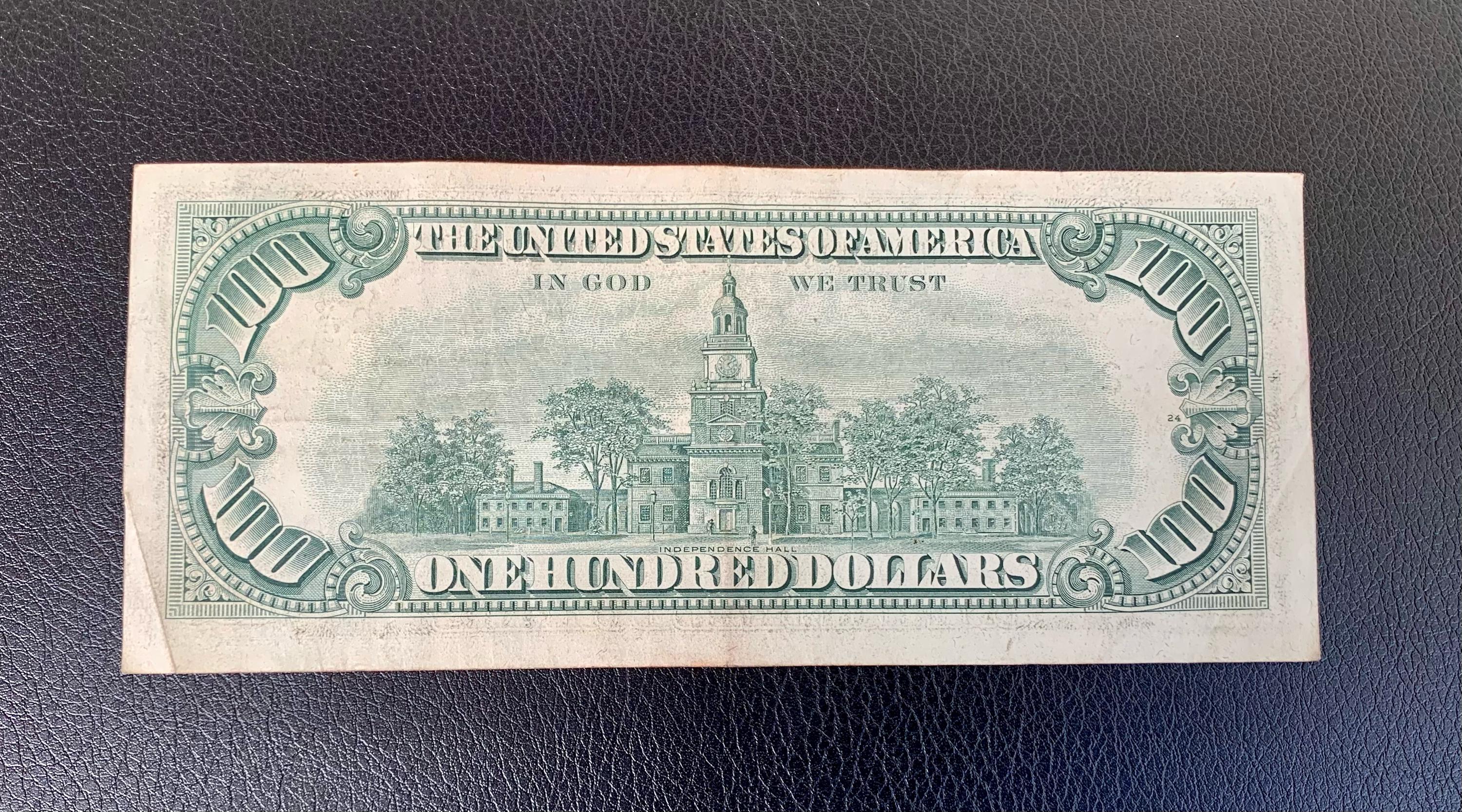 1974 100 One Hundred Dollar Bill Federal Reserve Note New York Currency