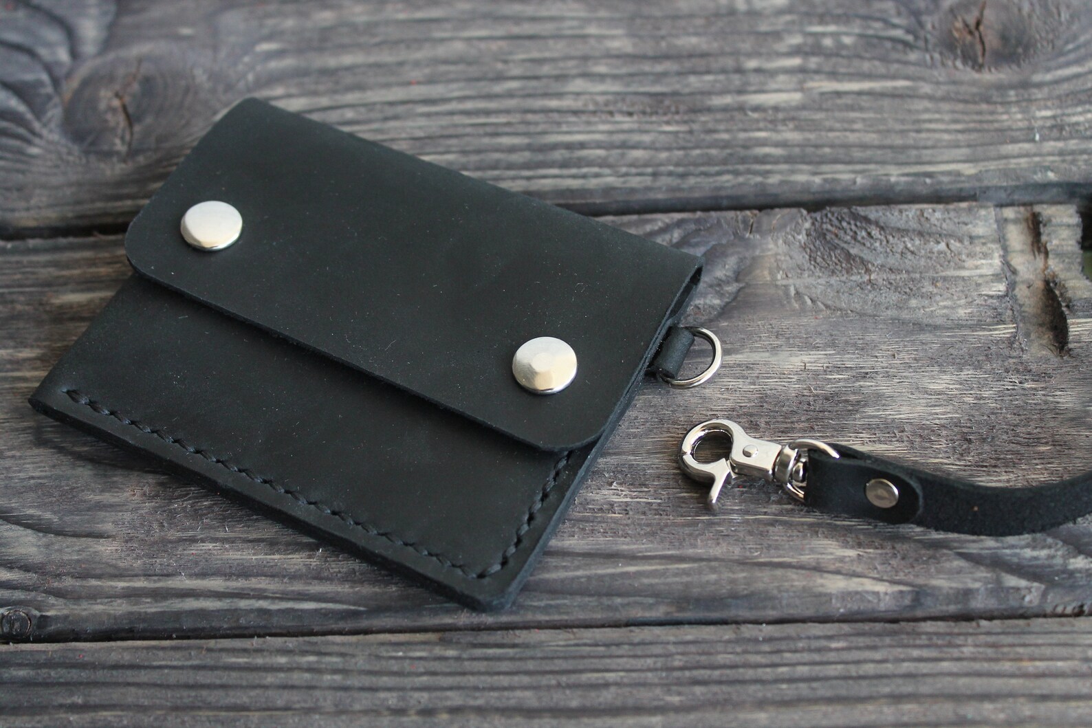 Keychain wallet id wallet keychain Leather id keychain Etsy