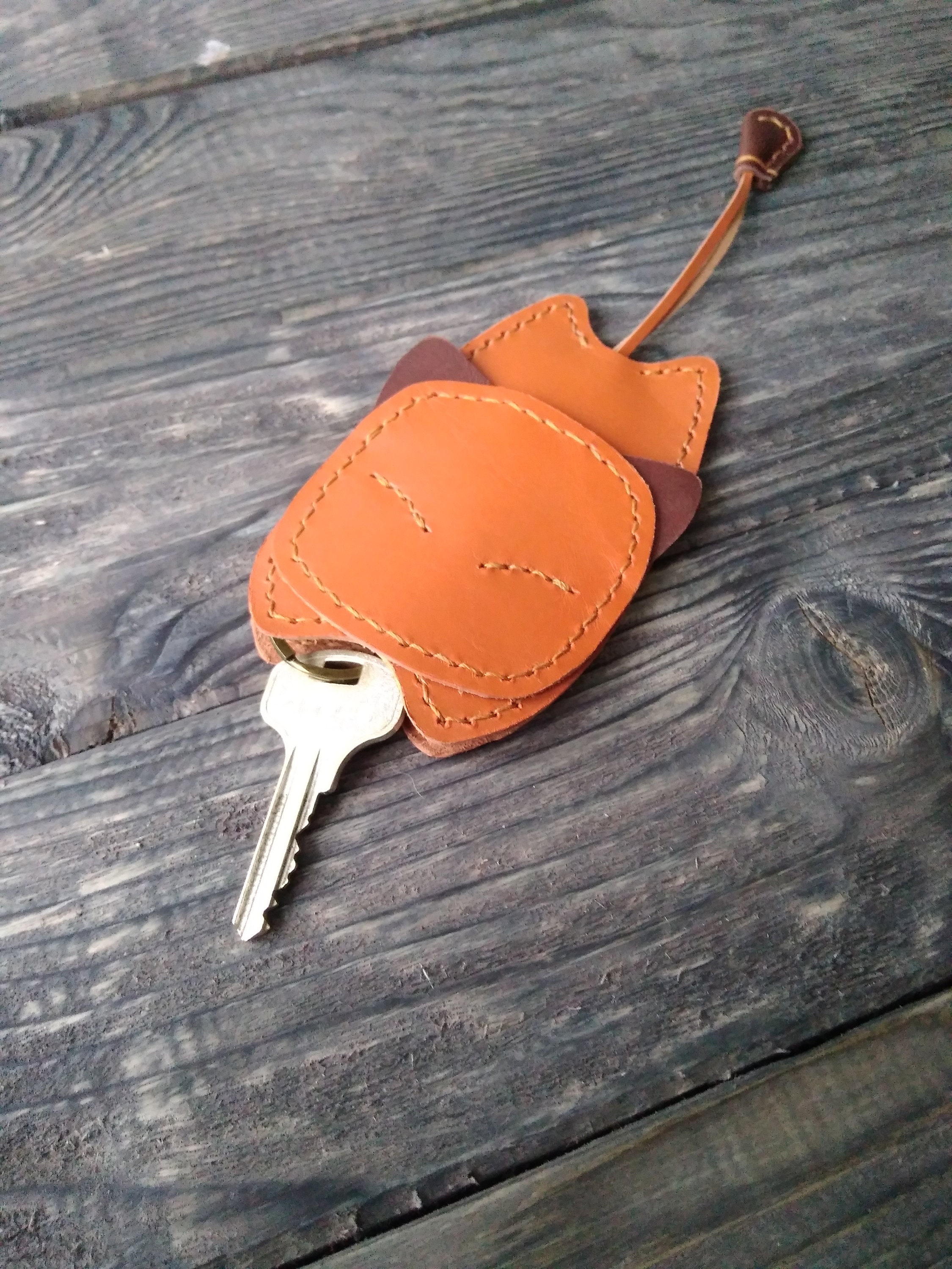 Leather Key Chain Funny Keychain Cat Keychain Key Fob Key Etsy