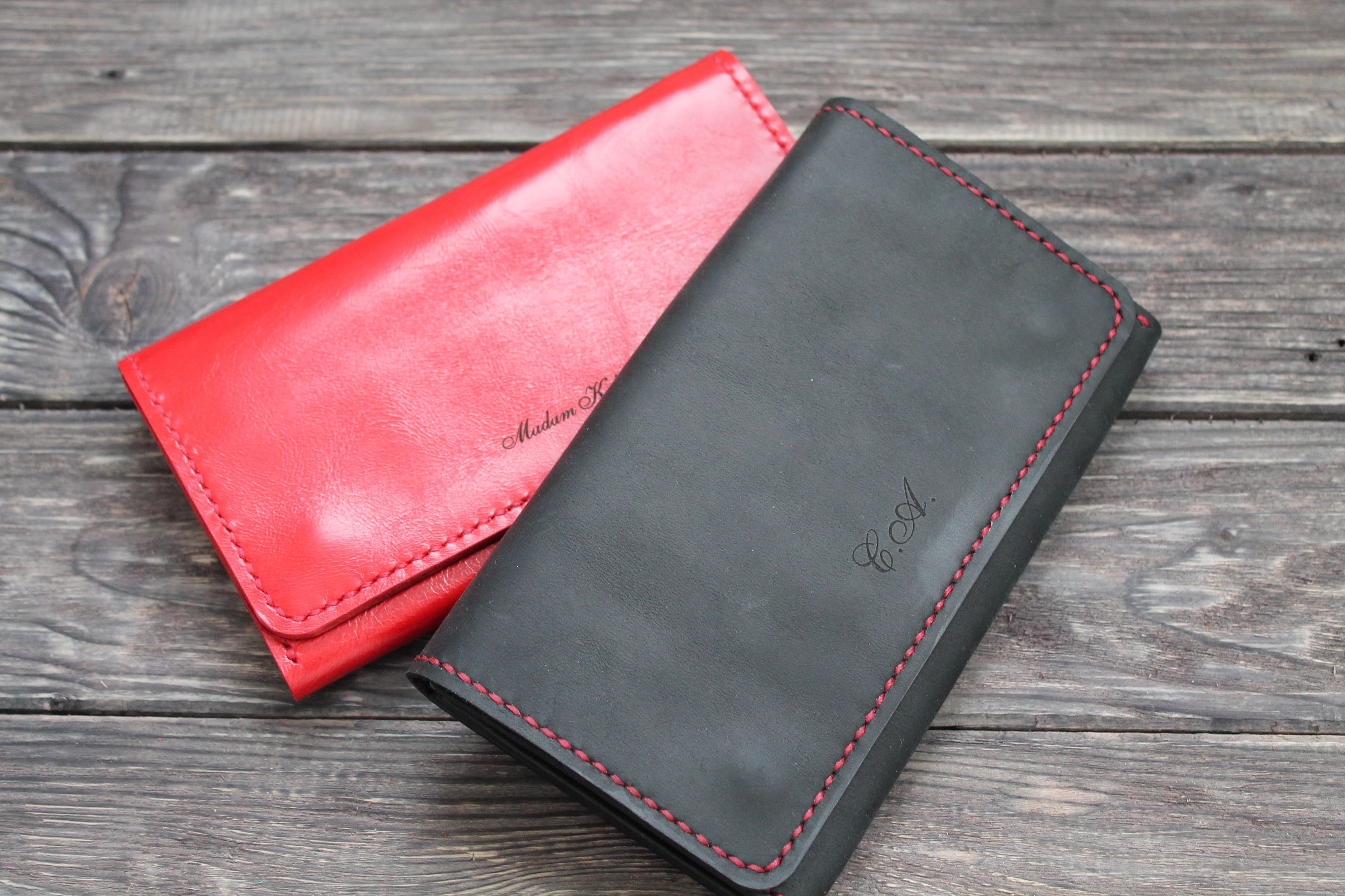 Leather wallet for woman Leather big wallet Leather womens Etsy