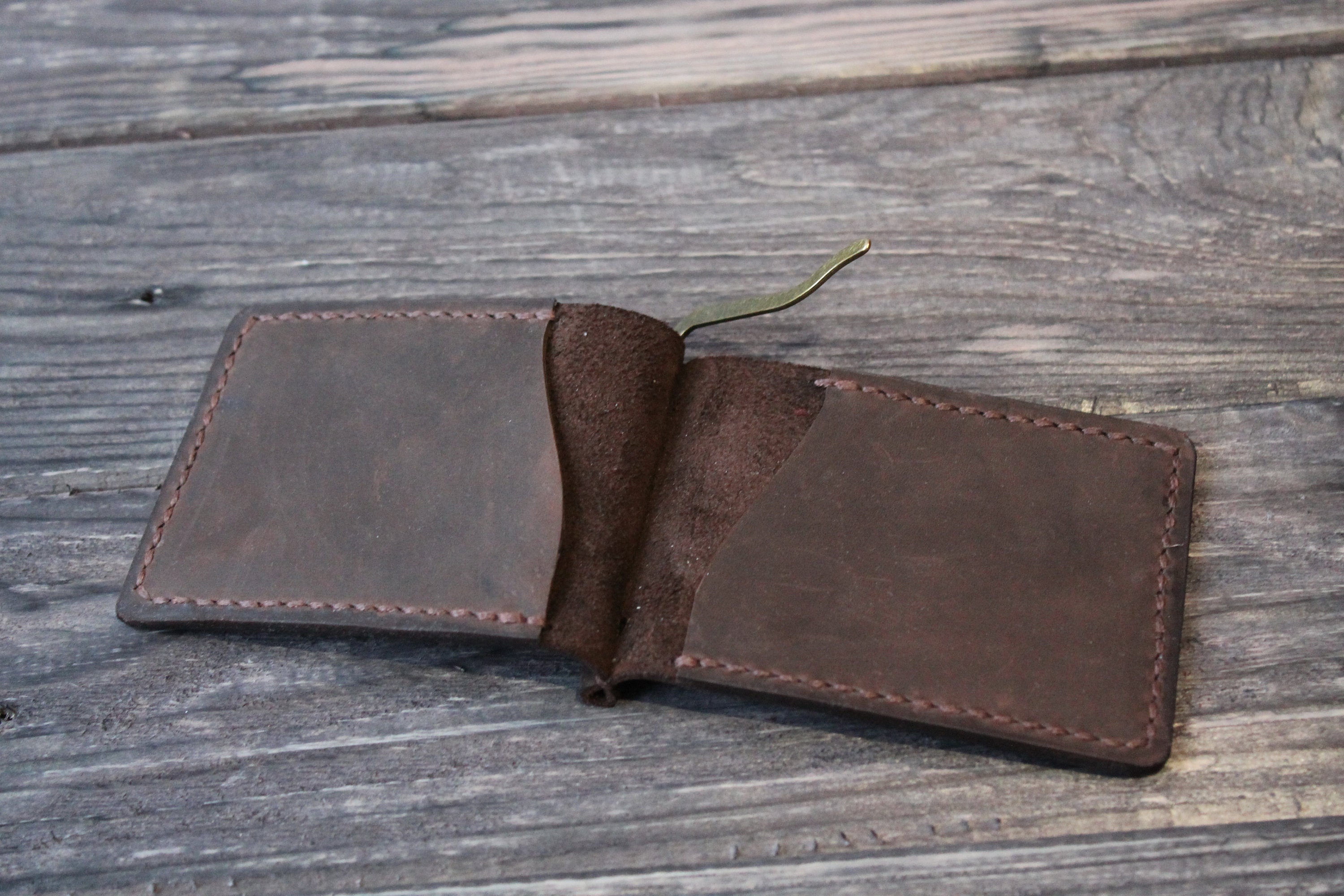 Leather Money Clip Wallet Slim Wallet Leather Card Holder | Etsy