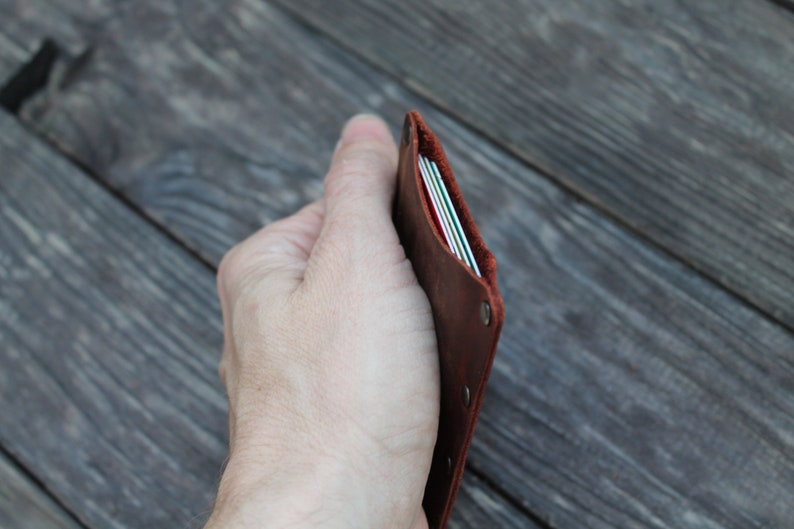 Leather card sleeve Minimalist wallet card sleeve slim Etsy