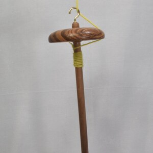 Handmade 2.1oz Zebrawood and Walnut Drop Spindle