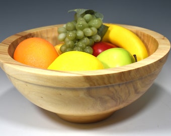 Large Handmade Red Alder Wood Fruit Bowl Made in the USA 11-1/2 inches x 5 inches