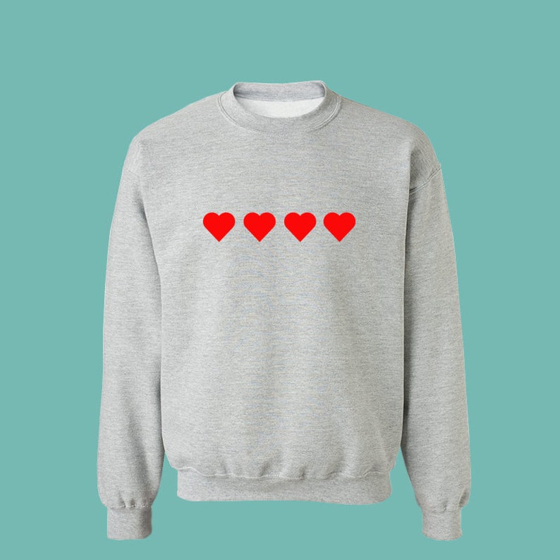 HEART sweatshirt love heart jumper valentines sweater pink Etsy