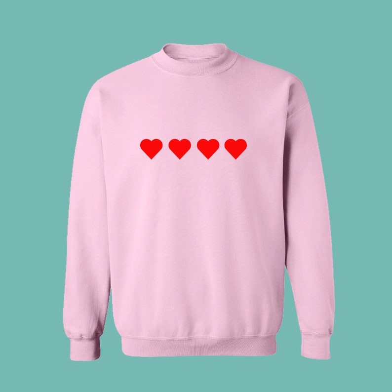 HEART sweatshirt love heart jumper valentines sweater pink Etsy
