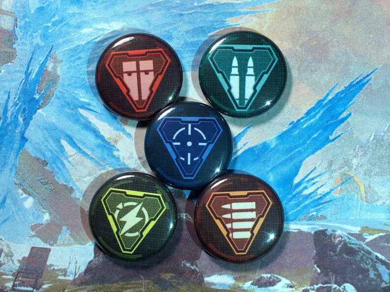 Apex Legends Pin-On Punk Buttons Set of 5 Ammo Types