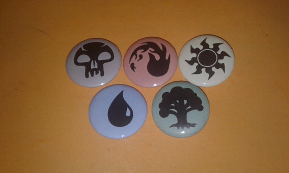 Buy 2 Sets Get 1 Free MTG Magic the Gathering 1" Mana Button Pin Set of 5 Buy 2 Sets Get 1 Free MTG Magic the Gathering 1" Mana Button Pin Set of 5