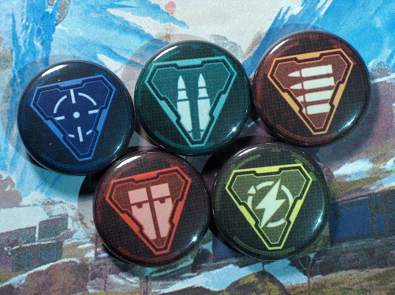 Apex Legends Pin-On Punk Buttons Set of 5 Ammo Types