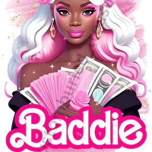 African American Black Woman Baddie PNG JPEG Instant Download