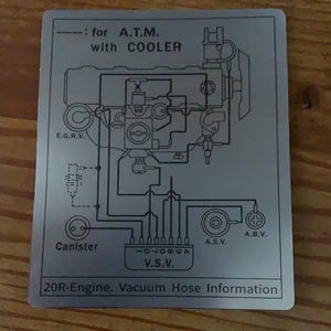 1976-1983 Toyota Pickup Vacuum diagram remade decals