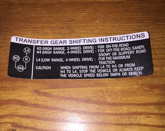 1979-1989 toyota transfer case decal sticker reproduction pickup truck hilux 4runner